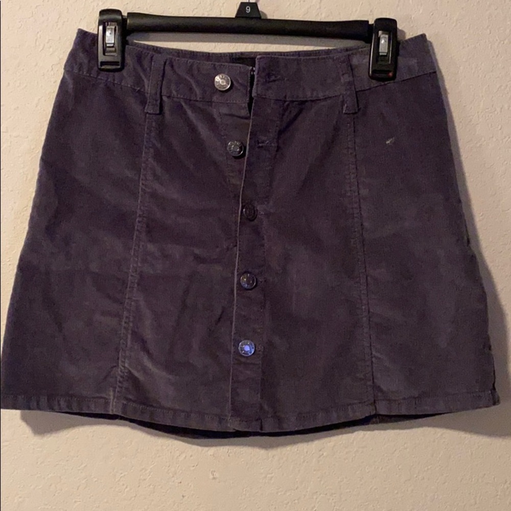 Grey corduroy material skirt
